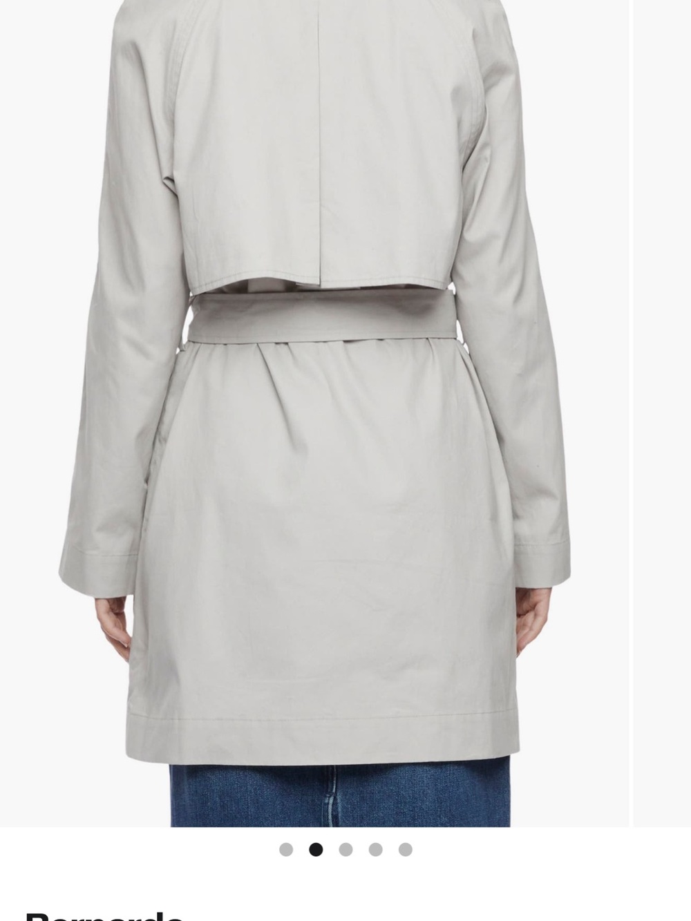 Bernardo Cotton Twill Trench Coat in Dusty Blue | Lightweight Trench Coat | Sz L - Picture 2 of 7